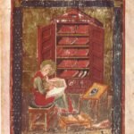 Portrait of Ezra the scribe writing, from the Codex Amiatinus